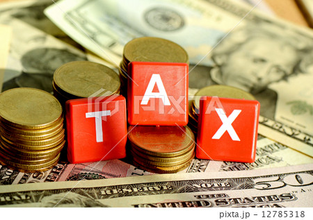 Money and time for any kind of taxes payment concept with dollars bank note background. Money and time for any kind of taxes payment concept with dollars bank note background. 12785318