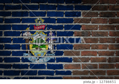 Brick wall texture with flag Brick wall texture with flag 12786651