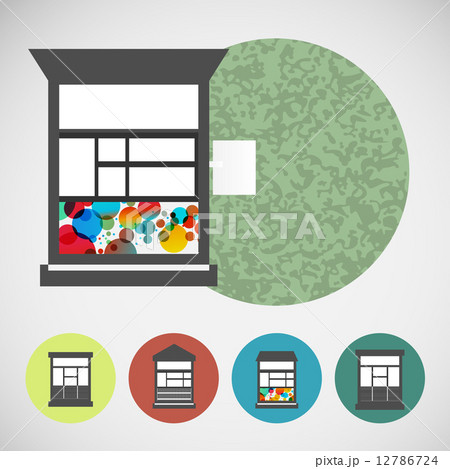 Small vector set house for street retail 12786724