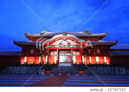 8月沖縄 首里城・正殿ライトアップ 8月沖縄 首里城・正殿ライトアップ 12787152