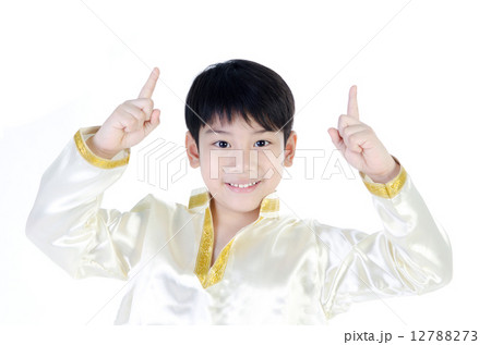 Asian happy boy in thai costume Asian happy boy in thai costume 12788273