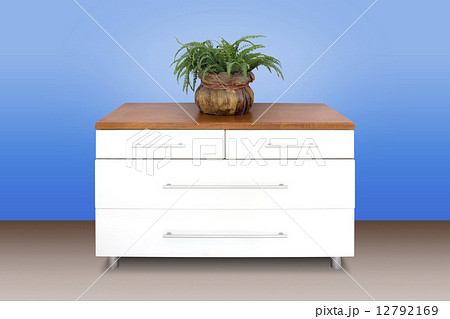 Modern white wooden chest of drawers Modern white wooden chest of drawers 12792169