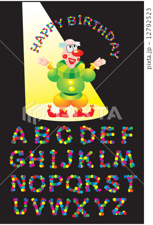 CONFETTI letters and clown (Happy Birthday greetings) 12792523
