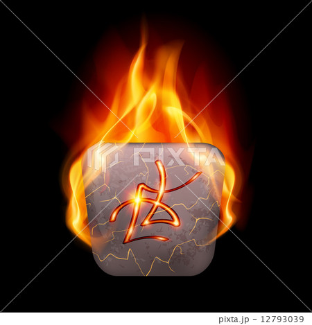 Burning stone with magic rune Burning stone with magic rune 12793039