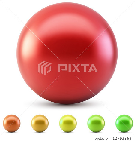 Red glossy ball vector illustration isolated on white background 12793363