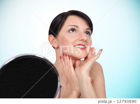 girl and mirror girl and mirror 12793690