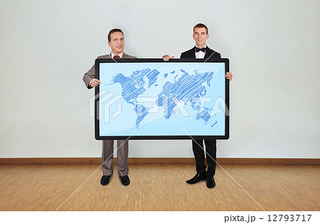 panel with world map 12793717