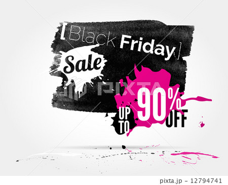 Black Friday watercolor banner with splashes 12794741