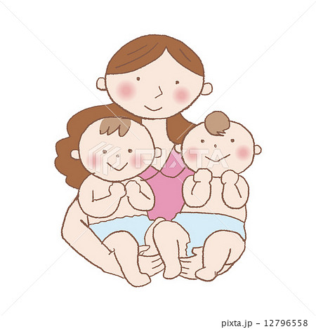 赤ちゃんを抱っこする イラストのイラスト素材