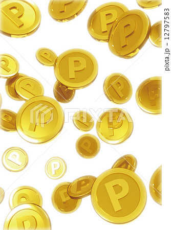 ポイント P コイン メダル 金貨のイラスト素材