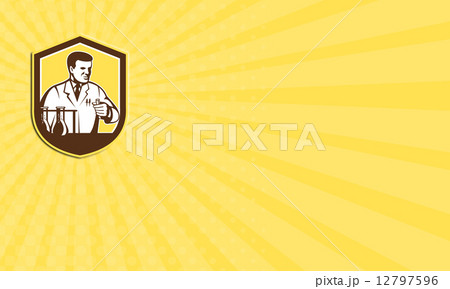 Business card Scientist Lab Researcher Chemist Shield Retro Business card Scientist Lab Researcher Chemist Shield Retro 12797596