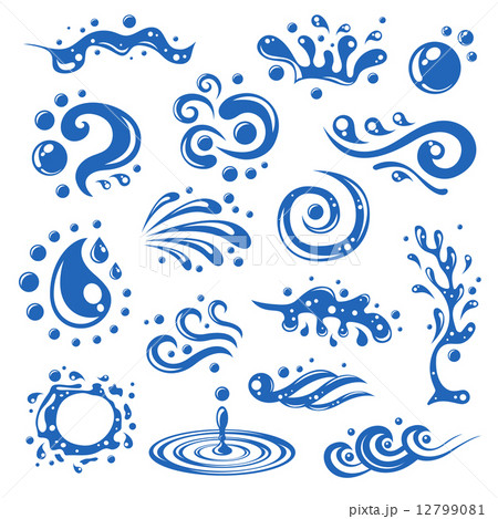 Water splashes icons 12799081