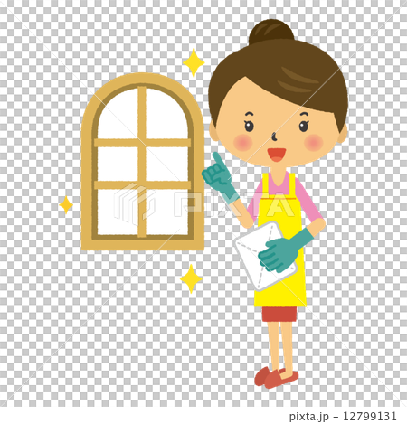 窓拭き 窓ふき 窓拭きのイラスト素材