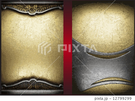 Vector gold and silver background set 12799299