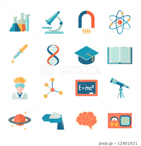 Science and research icon flat Science and research icon flat 12801021