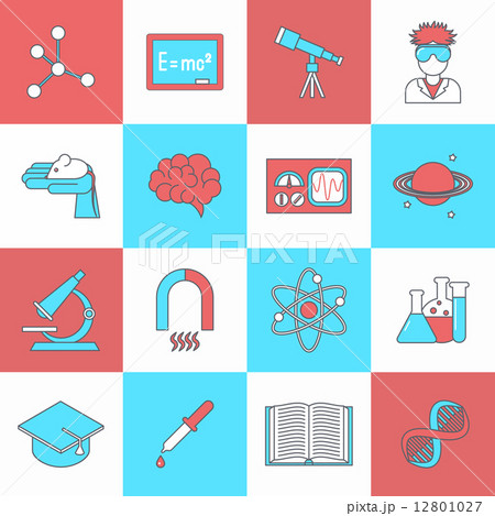 Science and research icon flat 12801027