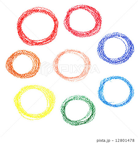 Set of colored spots of wax crayons, isolated on white background 12801478