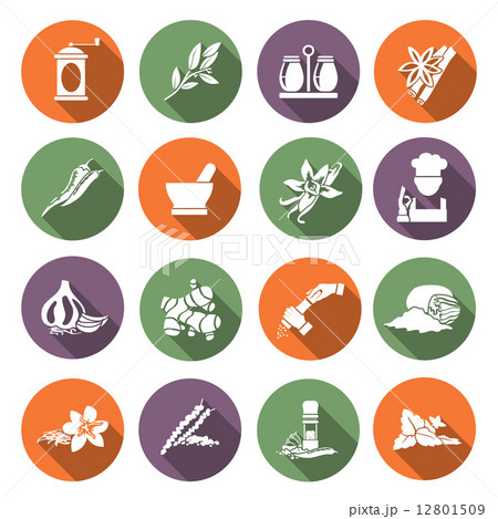 Spices icons flat 12801509