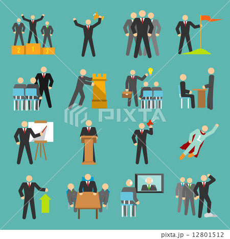 Leadership icons flat 12801512