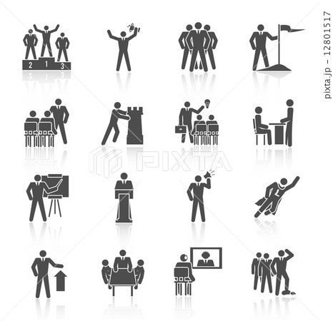 Leadership Icons Black 12801517