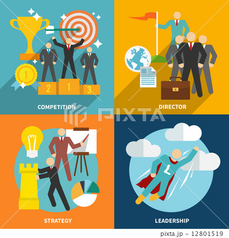 Leadership icons flat 12801519
