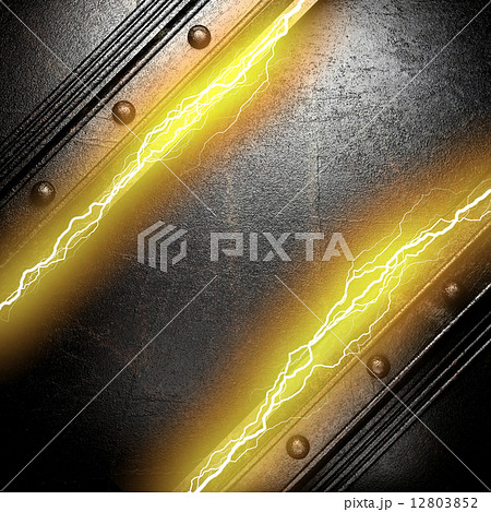 metal background with electric lightning 12803852
