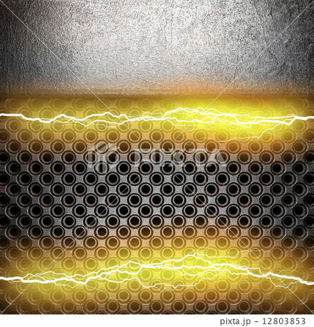 metal background with electric lightning 12803853