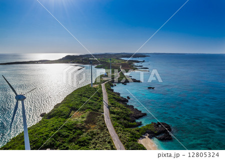 沖縄空撮 宮古島 西平安名崎 沖縄空撮 宮古島 西平安名崎 12805324