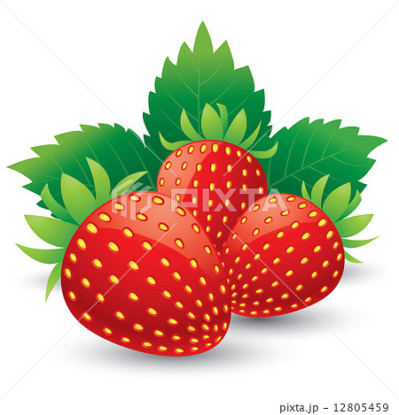 Strawberries with leaves. Isolated on a white background 12805459