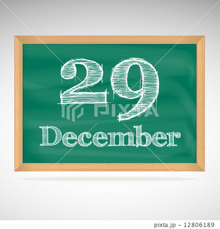 December 29, inscription in chalk on a blackboard December 29, inscription in chalk on a blackboard 12806189