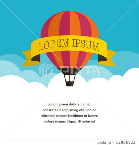 Air balloon, sun, and banner background 12806522
