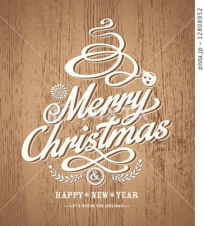 christmas card design on wood texture background 12808952