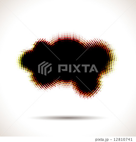 Halftone cloud shape with color aberrations 12810741