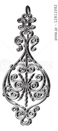 Pierced Jewel vintage engraving Pierced Jewel vintage engraving 12811092