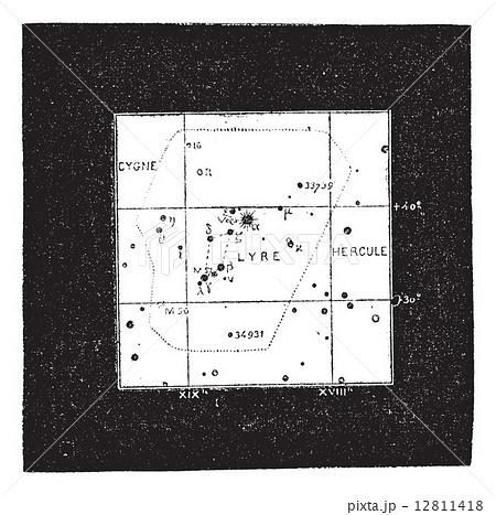 Lyra Constellation, vintage engraving 12811418