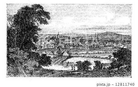 Beirut, in Lebanon, during the 1890s, vintage engraving 12811740