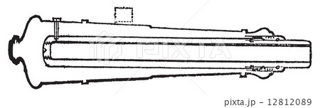 Palliser shot or Palliser gun old engraving. 12812089