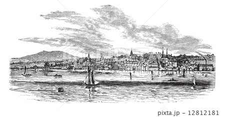 Newburgh, in Orange County, New York, USA, vintage engraved illu 12812181