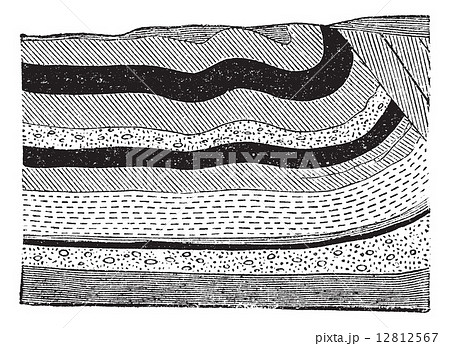 Illustration Of Coal Beds In Layers In The のイラスト素材