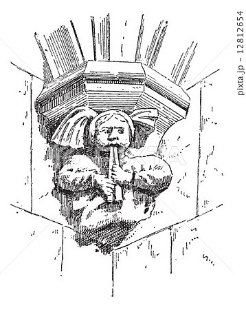 Grotesque Figure, vintage engraving 12812654