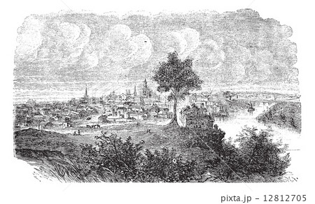 Nashville in Tennessee, USA, vintage engraved illustration 12812705