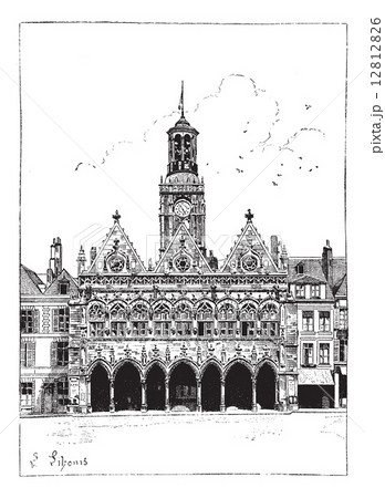 The town hall of Saint-Quentin vintage engraving The town hall of Saint-Quentin vintage engraving 12812826