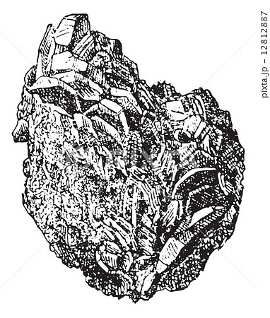 Hematite or Haematite iron, vintage engraving. Hematite or Haematite iron, vintage engraving. 12812887
