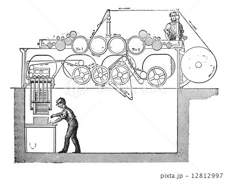 The Victory early web press vintage engraving The Victory early web press vintage engraving 12812997