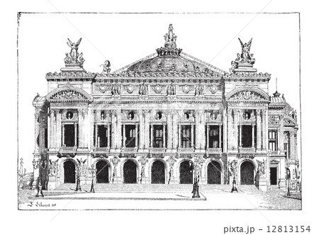 Paris Opera, in Paris, France, vintage engraving Paris Opera, in Paris, France, vintage engraving 12813154