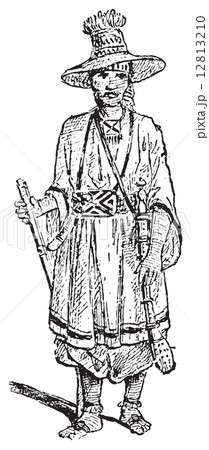 Siberian Yakut, vintage engraving. 12813210