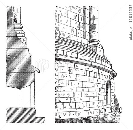 Eastern Apse of the Cathedral Spire, vintage engraving 12813357