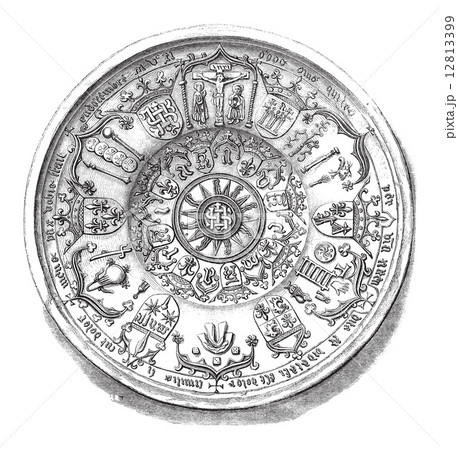 Earthenware Dish, vintage engraving 12813399