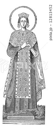 Statue of Saint Agnes, vintage engraving Statue of Saint Agnes, vintage engraving 12813452