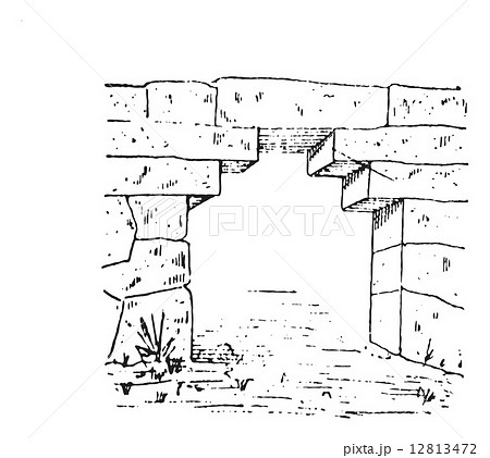 The gate at Phigalia vintage engraving 12813472